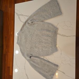 Lush Womens Bell Sleeve Pullover Knit Sweater Gray Size Small